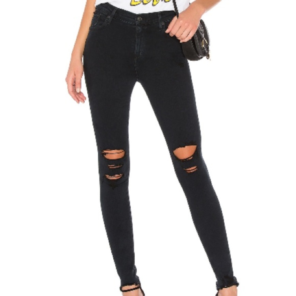 Agolde Sophie Hi Rise Distressed Skinny Jeans